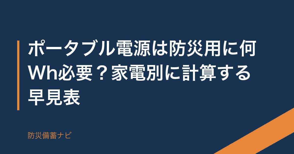 ポータブル電源の必要な容量を家電別に計算する記事のタイトル画像