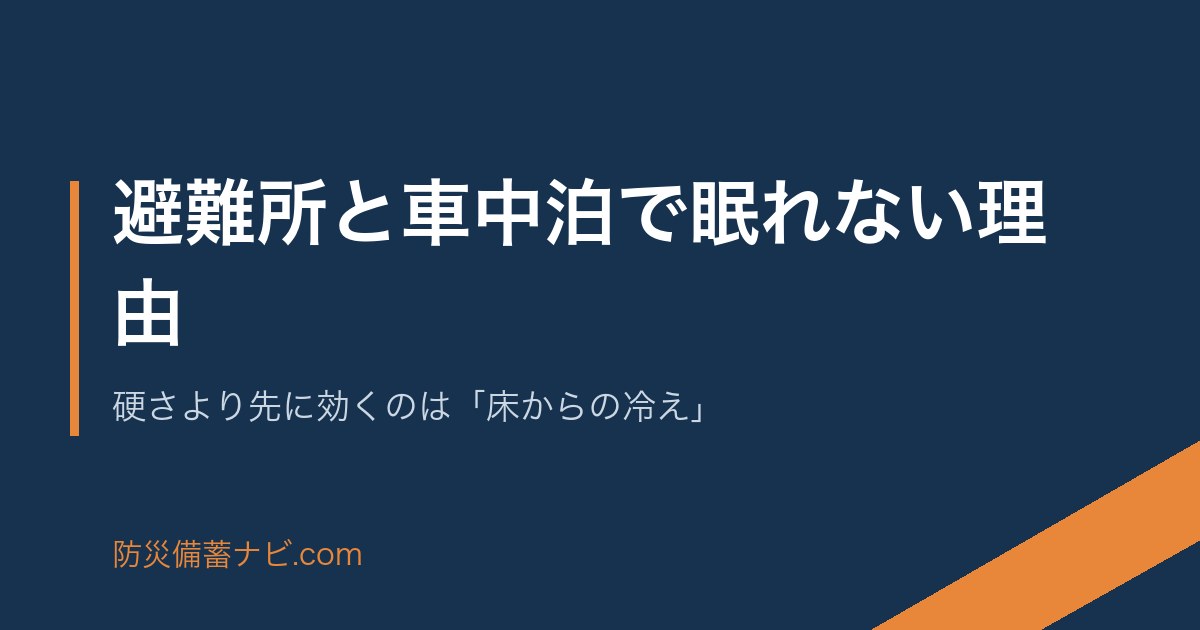 避難所と車中泊で眠れない理由｜硬さより先に効くのは「床からの冷え」 のアイキャッチ画像